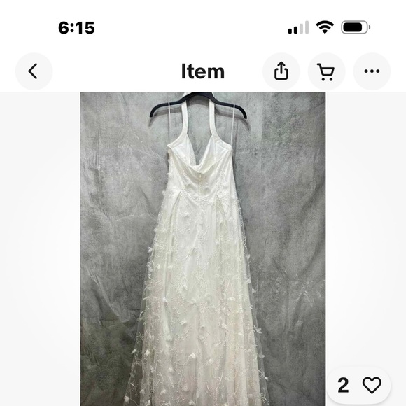 Jump White Halter Wedding Dress - Picture 4 of 6